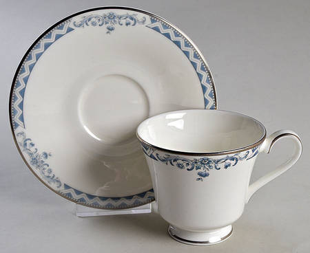 Josephine Platinum Footed Cup & Saucer Set