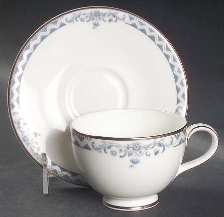Josephine Platinum Footed Cup & Saucer Set