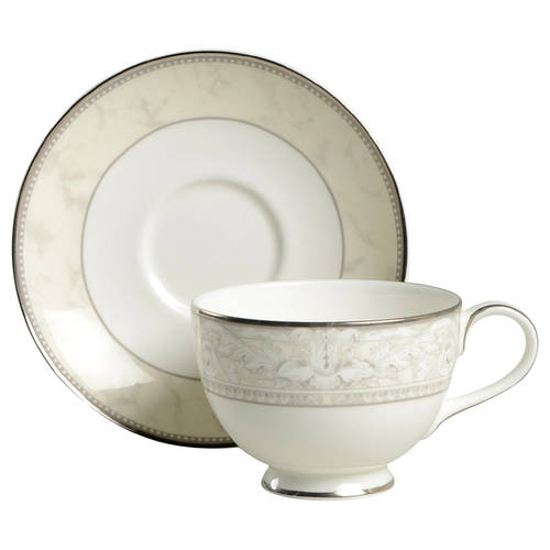 Naples Platinum Footed Cup & Saucer Set