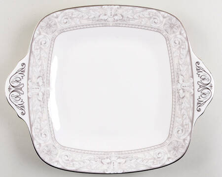 Naples Platinum Square Handled Cake Plate