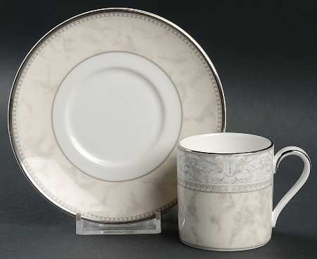 Naples Platinum Espresso Cup and Saucer Set