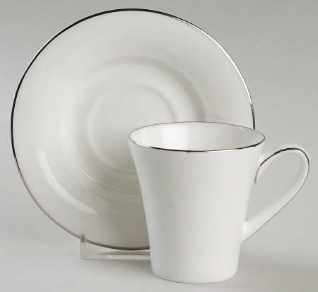 Fusion Platinum Flat Demitasse Cup & Saucer Set