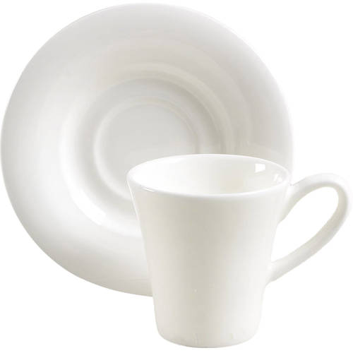 Fusion White Flat Demitasse Cup & Saucer Set by Royal Doulton