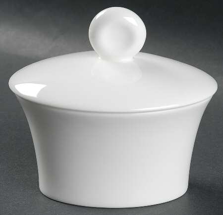 Fusion White Sugar Bowl & Lid