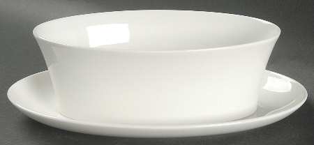 Fusion White Gravy Boat & Underplate/Relish