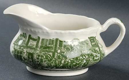 Coaching Taverns Green Gravy Boat