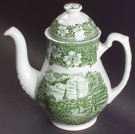 Coaching Taverns Green Coffee Pot & Lid