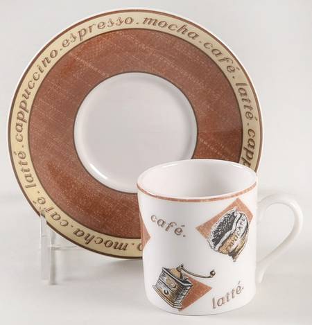 Coffee Time Flat Demitasse Cup & Saucer Set