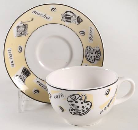 Coffee Time Cappuccino Cup & Saucer Set