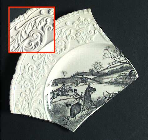 Hunt Black (Embossed Scroll Border) by Royal Cauldon