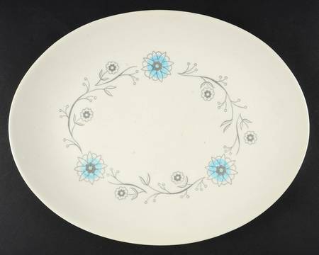 Blue Meadow 13" Oval Serving Platter