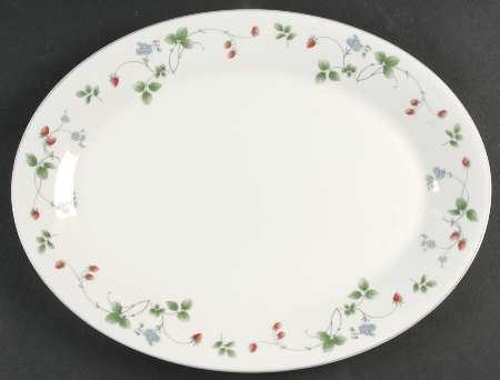 Strawberry Fayre Red 13" Oval Serving Platter