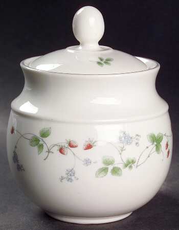 Strawberry Fayre Red Sugar Bowl & Lid