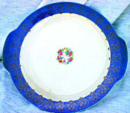Blue Star Handled Cake Plate