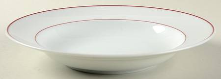 R6L1 Red Rim Soup Bowl