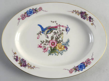 Phoenix (U.S. Zone, Gold Trim, No Verge) 12" Oval Serving Platter