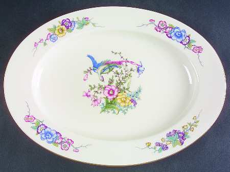 Phoenix (U.S. Zone, Gold Trim, No Verge) 14" Oval Serving Platter