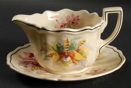 Orchid Gravy Boat & Underplate