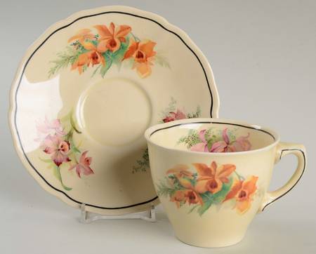Orchid Flat Cup & Saucer Set