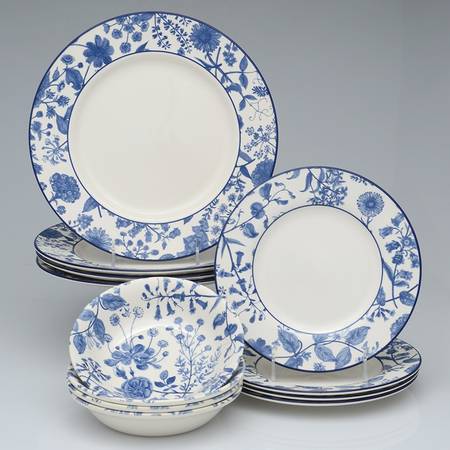 Hedgerow Blue (Earthenware, Wildflowers) 12 Piece Set