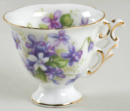 Spring Violets Footed Demitasse Cup