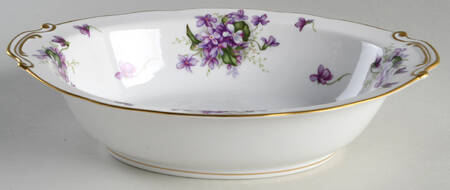Spring Violets 11" Oval Vegetable Bowl