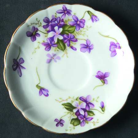 Spring Violets Saucer for Footed Demitasse Cup