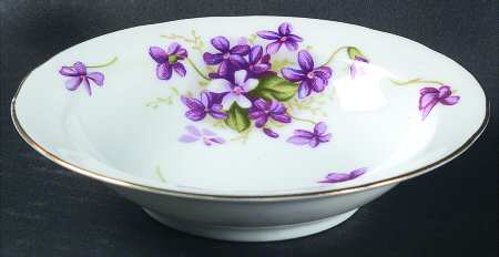 Spring Violets Rim Fruit/Dessert (Sauce) Bowl