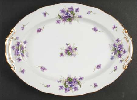 Spring Violets 14" Oval Serving Platter