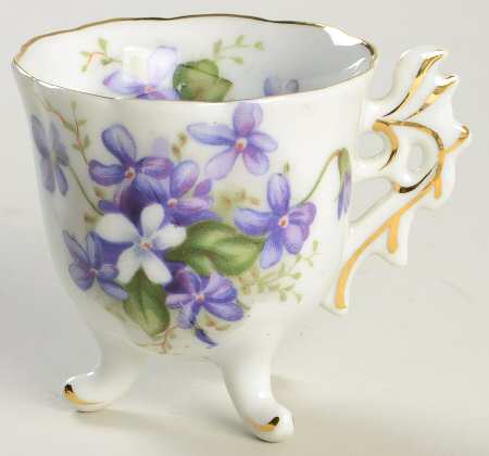Spring Violets Footed Demitasse Cup