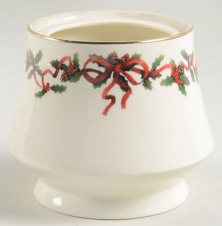 Holiday Ribbons Sugar Bowl No Lid