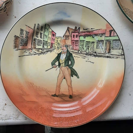 Dickens (Black Trim) Salad Plate
