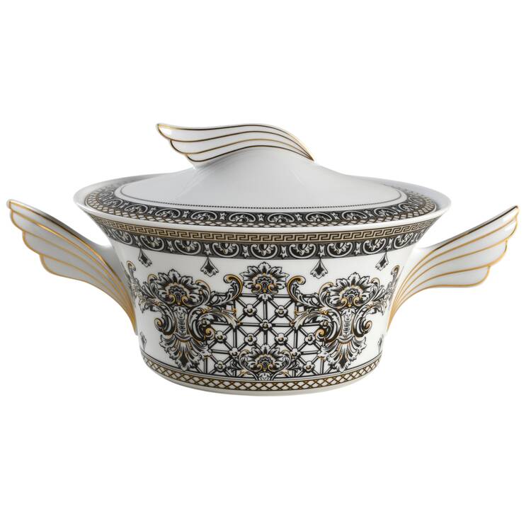 Marqueterie Oval Covered Vegetable