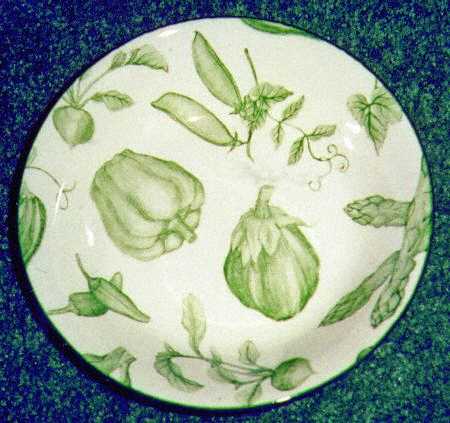 Toile De Legumes Green Rim Soup Bowl