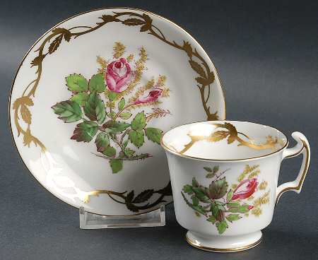 Moss Rose Footed Demitasse Cup & Saucer Set