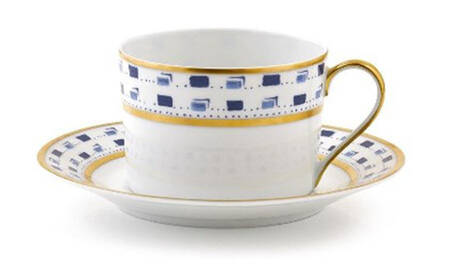 La Bocca Blue Flat Cup & Saucer Set