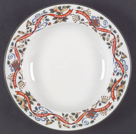 Twelve Days of Christmas Large Rim Soup Bowl