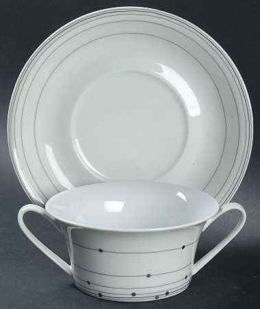 Eternite Flat Cream Soup Bowl & Saucer Set