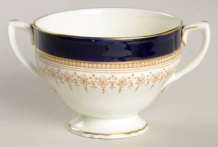 Regency Cobalt Blue (Cream Background) Sugar Bowl No Lid