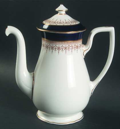 Regency Cobalt Blue (Cream Background) Mini Coffee Pot & Lid