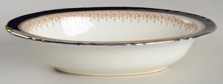Regency Cobalt Blue (Cream Background) 10" Oval Vegetable Bowl