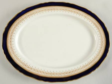 Regency Cobalt Blue (Cream Background) 15" Oval Serving Platter