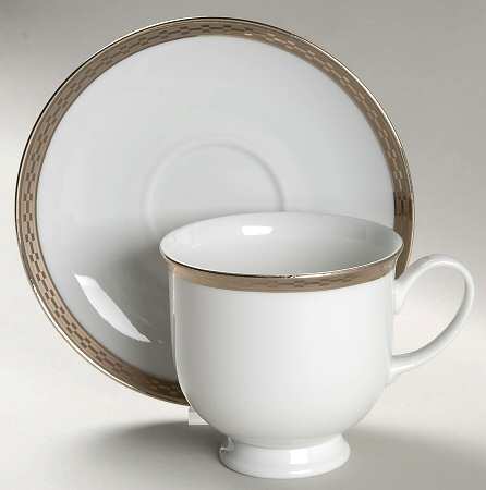 Crown Platinum Footed Cup & Saucer Set