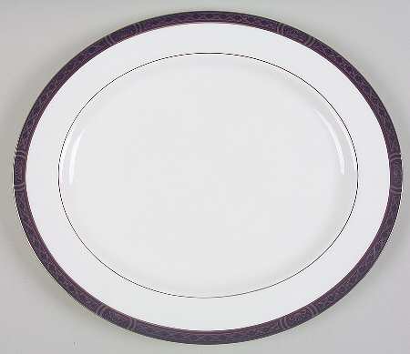 Mountbatten Cobalt Blue (Platinum Trim) 13" Oval Serving Platter