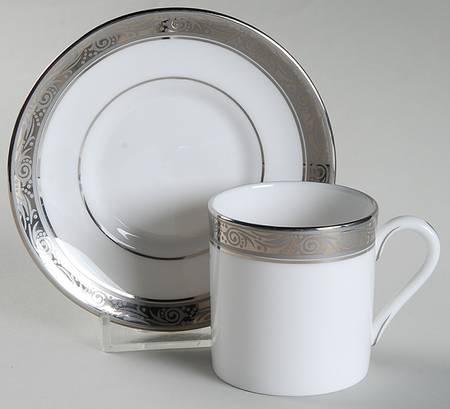 Davenham Platinum Flat Demitasse Cup & Saucer Set