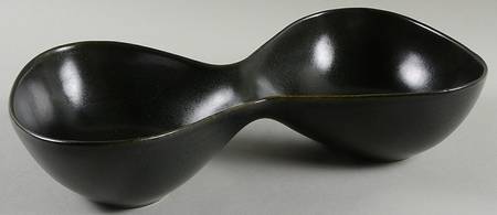 Raymor Avocado Green (Glossy) 12" Oval Divided Vegetable Bowl