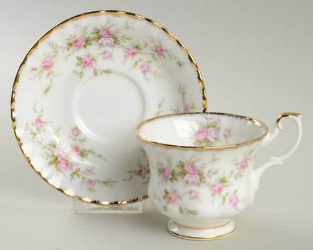 Victoriana Rose (Montrose Shape) Footed Cup & Saucer Set