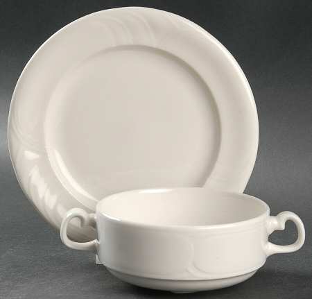 RD91 Flat Cream Soup Bowl & Saucer Set