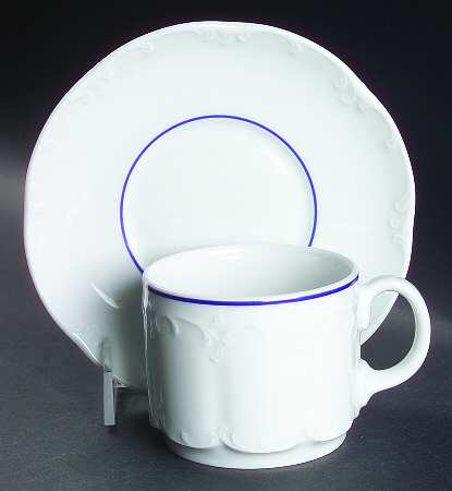 Blue Line Flat Cup & Saucer Set