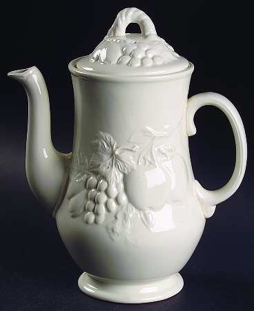 Honey Orchard White Coffee Pot & Lid